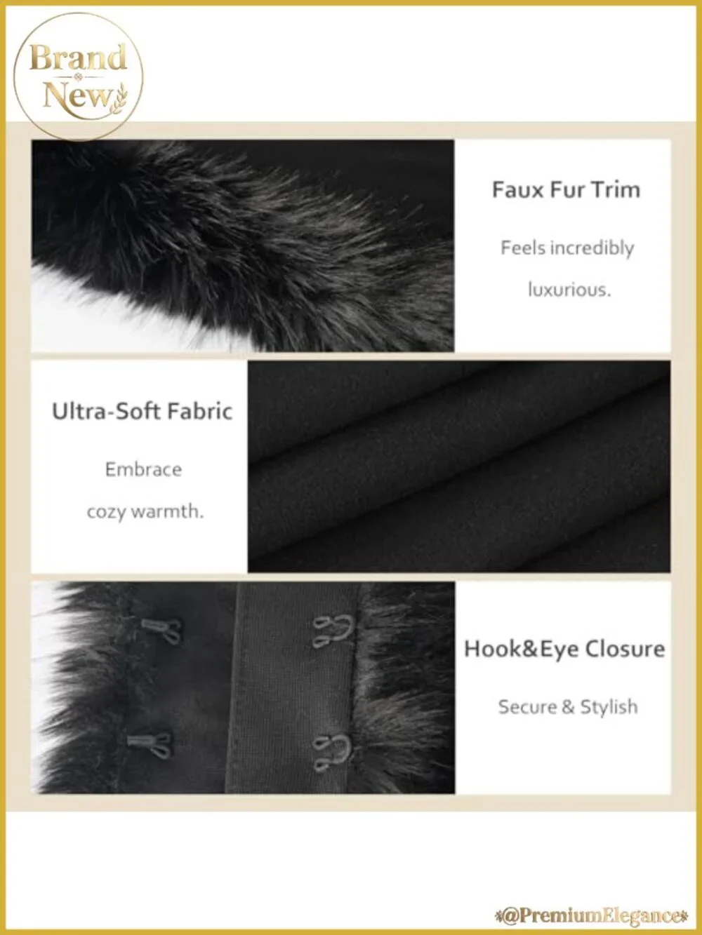 Faux Fur Shawl Wrap Cape Sleeveless One Size for Weddings Formal Events